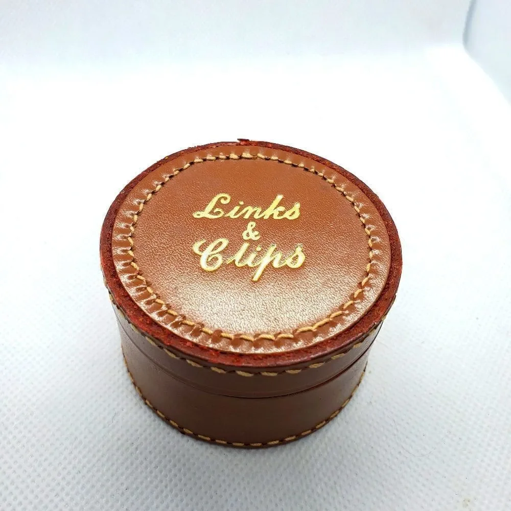 Vintage Real Hide Links & Clips Holder